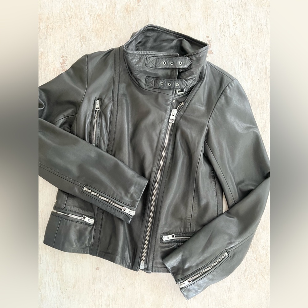 All Saints leather Bales Biker jacket NWOT